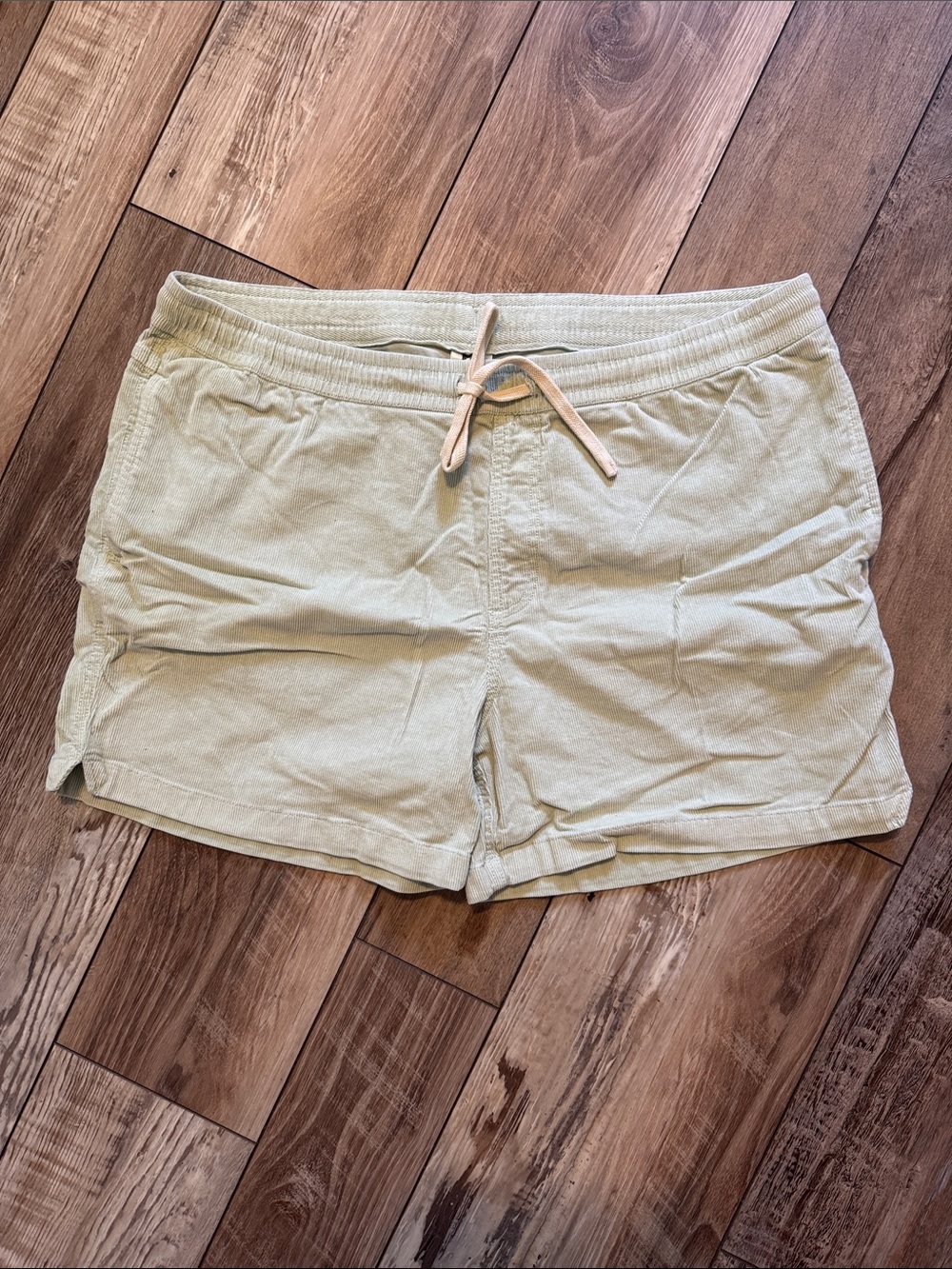 Bearbottom Men’s Casual Drawstring Corduroy Shorts in Light Green XXL 5.5 inseam